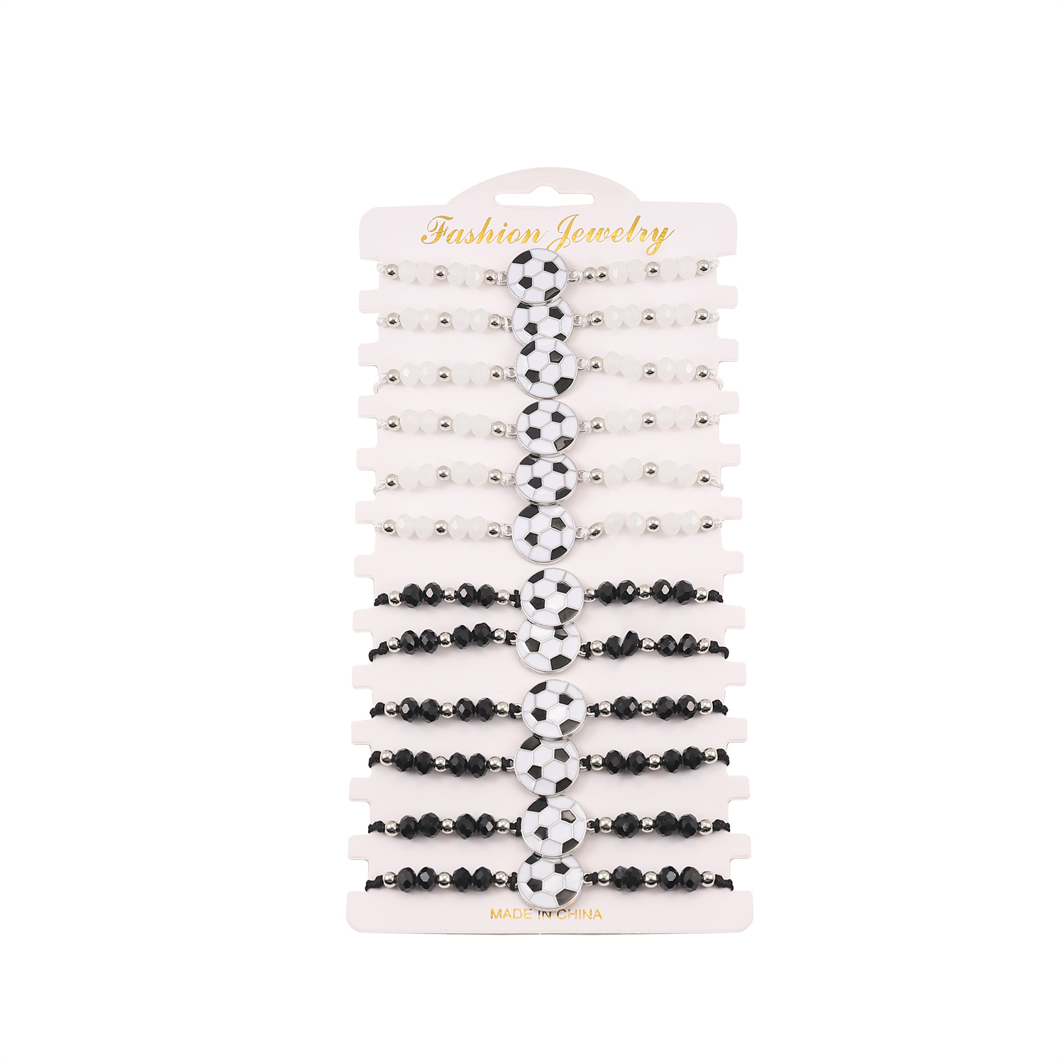 12pcs/set 2025 Cool Football Pendent Bracelets For Teens Boys Girls Kids Handmade Woven new Chain Birthday Gift Friends Bangles Pulseras