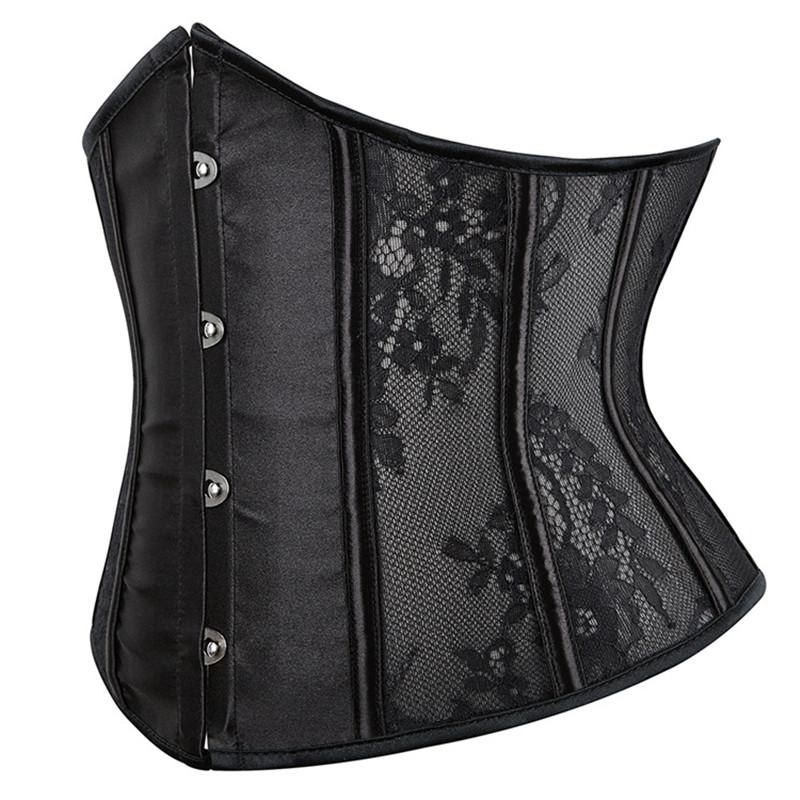 Sexy Corset Black Lace Flower Underbust Waist Cincher Corsets Gothic Corset Top Bustier Plus Size Corpete Corselet XS-6XL