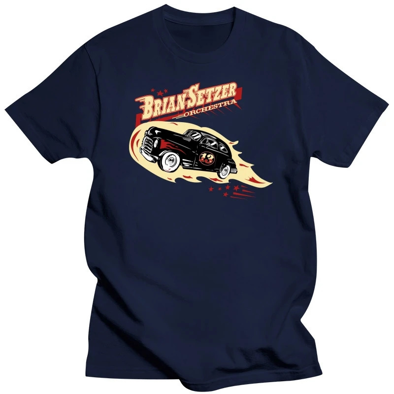 Brian Setzer Stray Cats Mens Black TShirt Size S3XL 240409