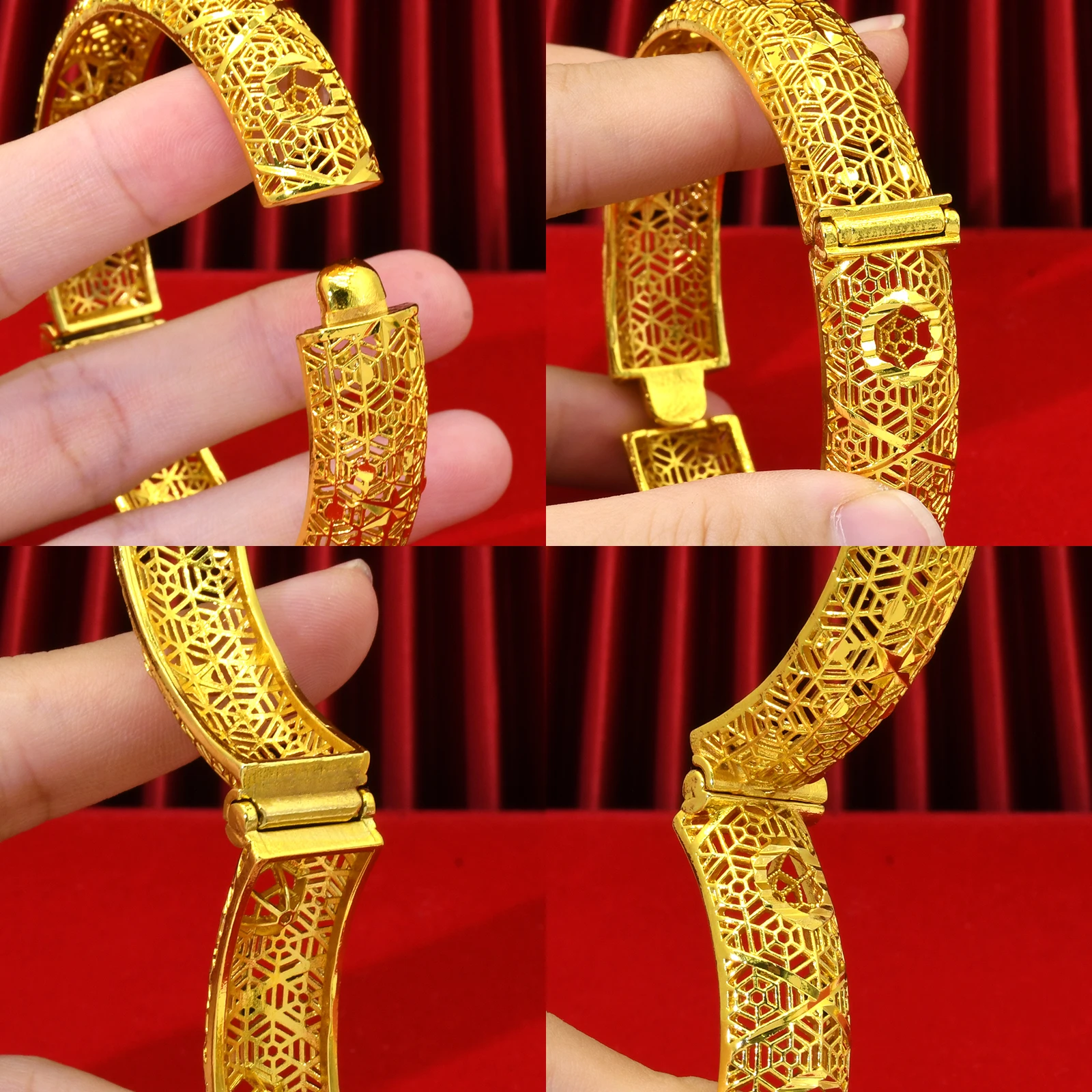 Gold ANIID Color Dubai Bangles For Women Indian African Hard Bracelets Charm Wedding Ethiopian Arabic Jewelry Wholesale smile