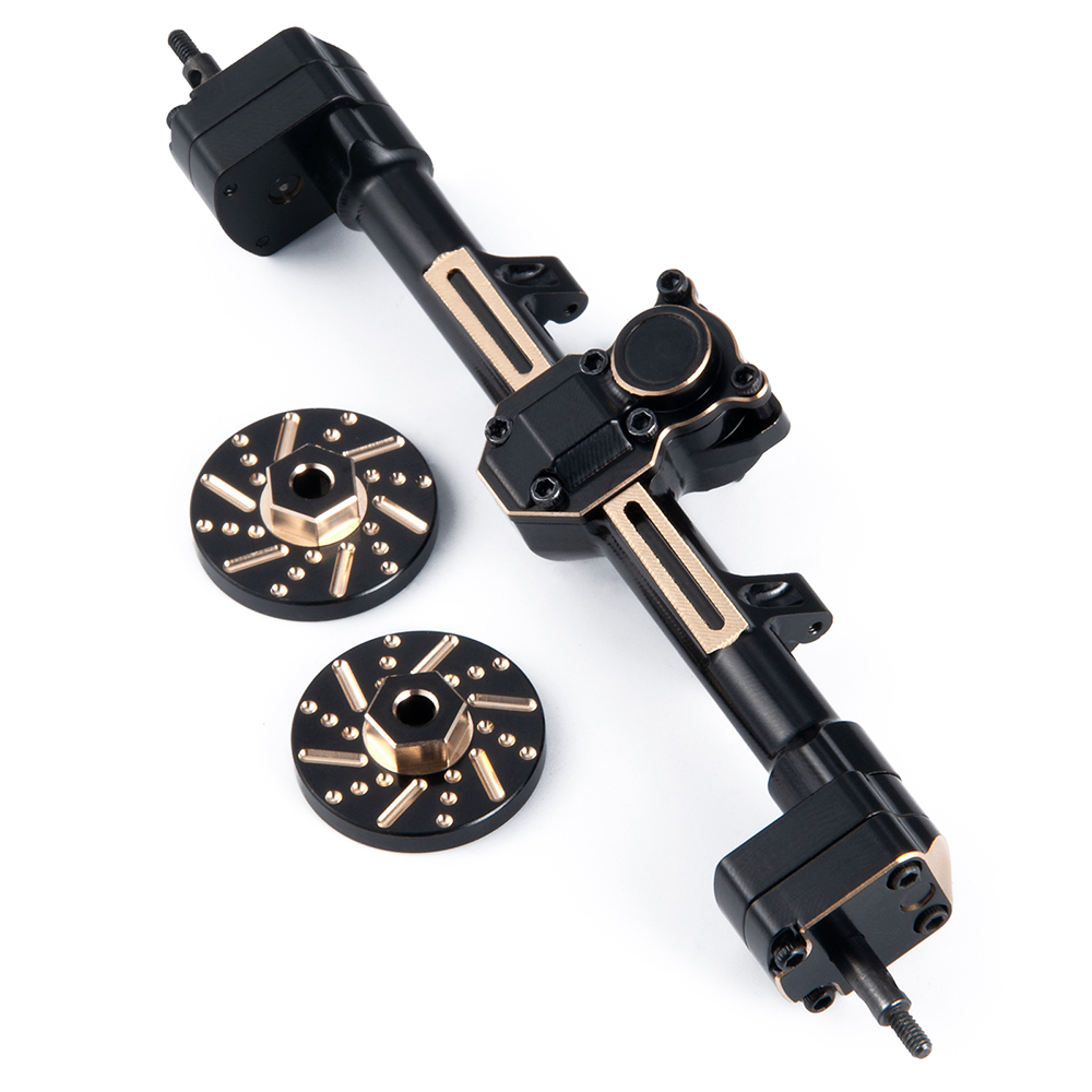 AXSPEED Brass Front Rear Portal Axle with Hex Adapter Weights for 1/24 RC Crawler Axial SCX24 Deadbolt JLU Gladiator Bronco Part