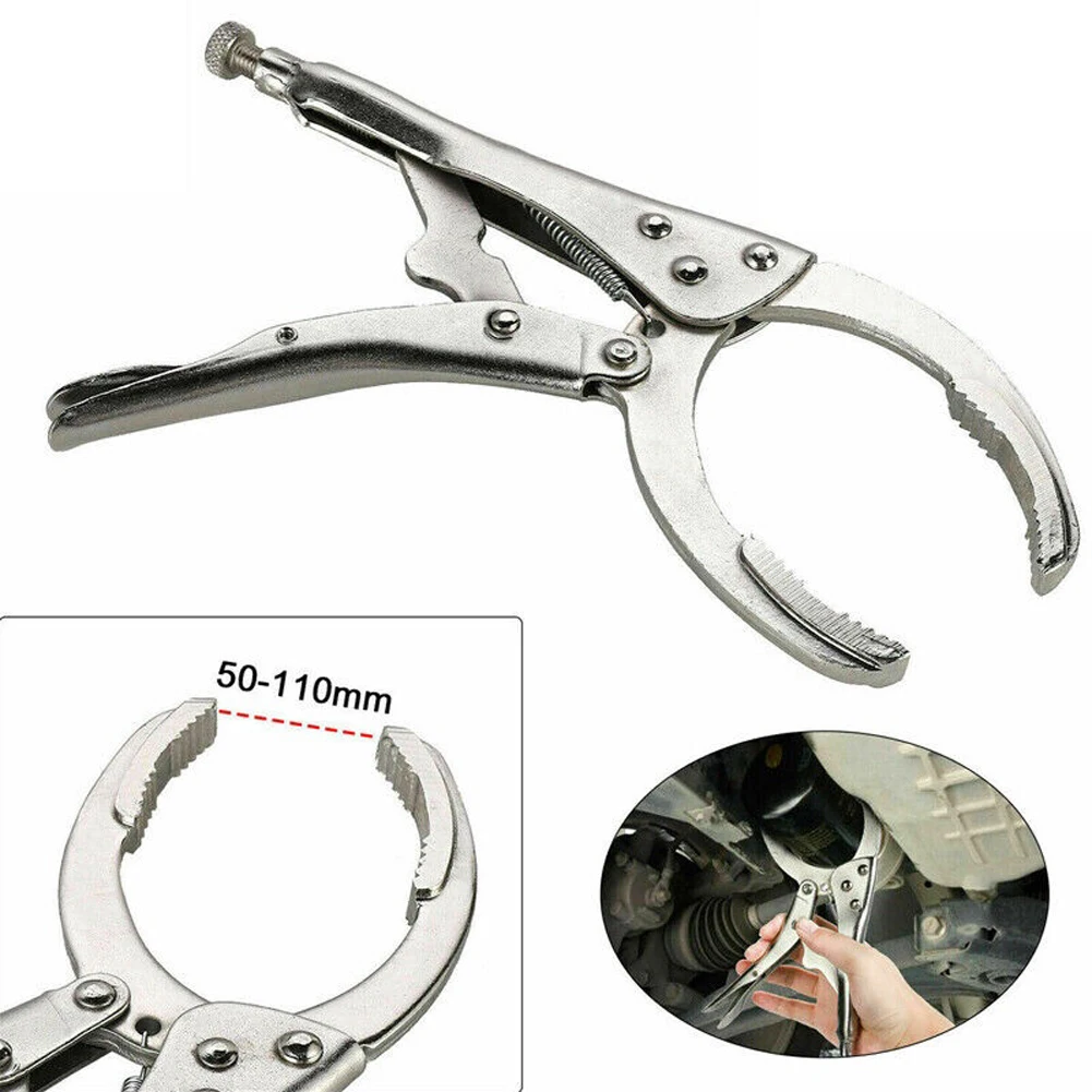 Adjustable Filter Chromeplate Oil Wrench 50mm-100mm Automotive oil Filter Extractor Locking Pliers Manual Wrench Removal Tools smile