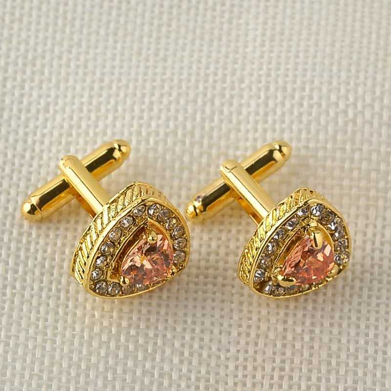 1-6 high-quality luxury diamond triangle mens cufflinks crystal fashion brand cufflink shirts W241109