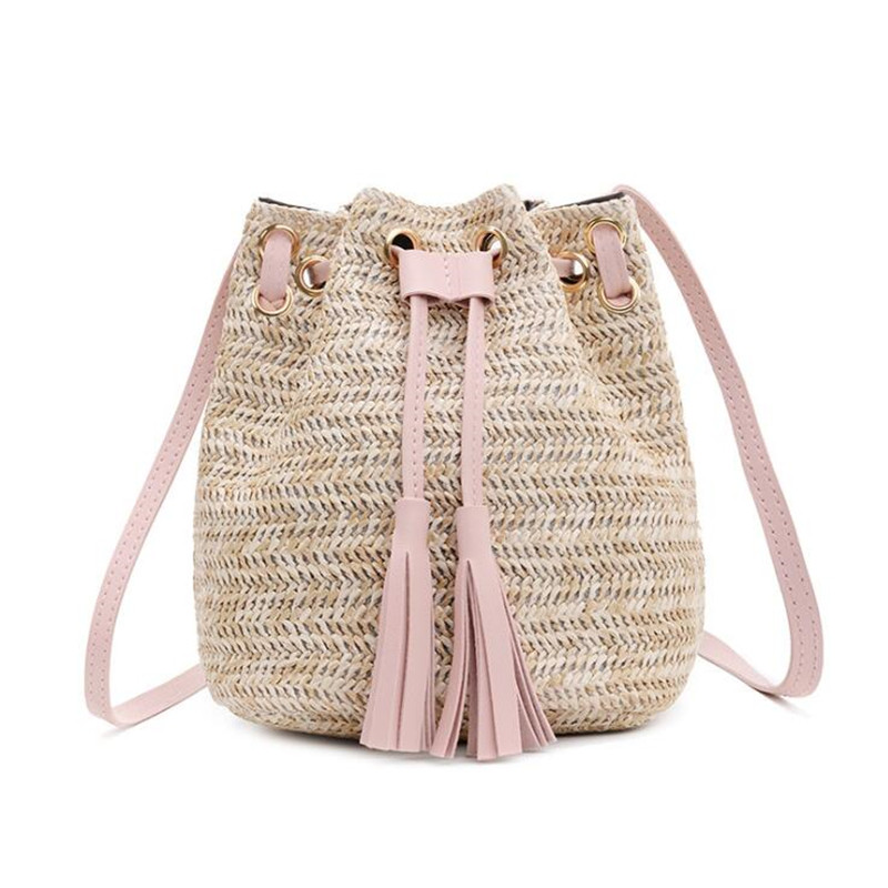 Women Handbags 2023 Summer Ladies Bag Drawstring Red Bucket Bag Handbag New women's Tassel Portable Shoulder Bags For Femme