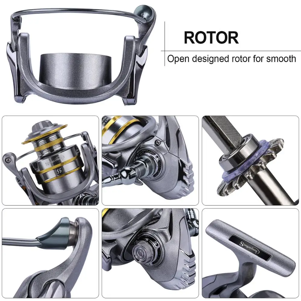 13+1Bb For Sougayilang Spinning Fishing Reels 8Kg Max Drag With Free Spool Tube ddmysmile For Spinning Pesca Fishing Accessories Smile 13+1Bb