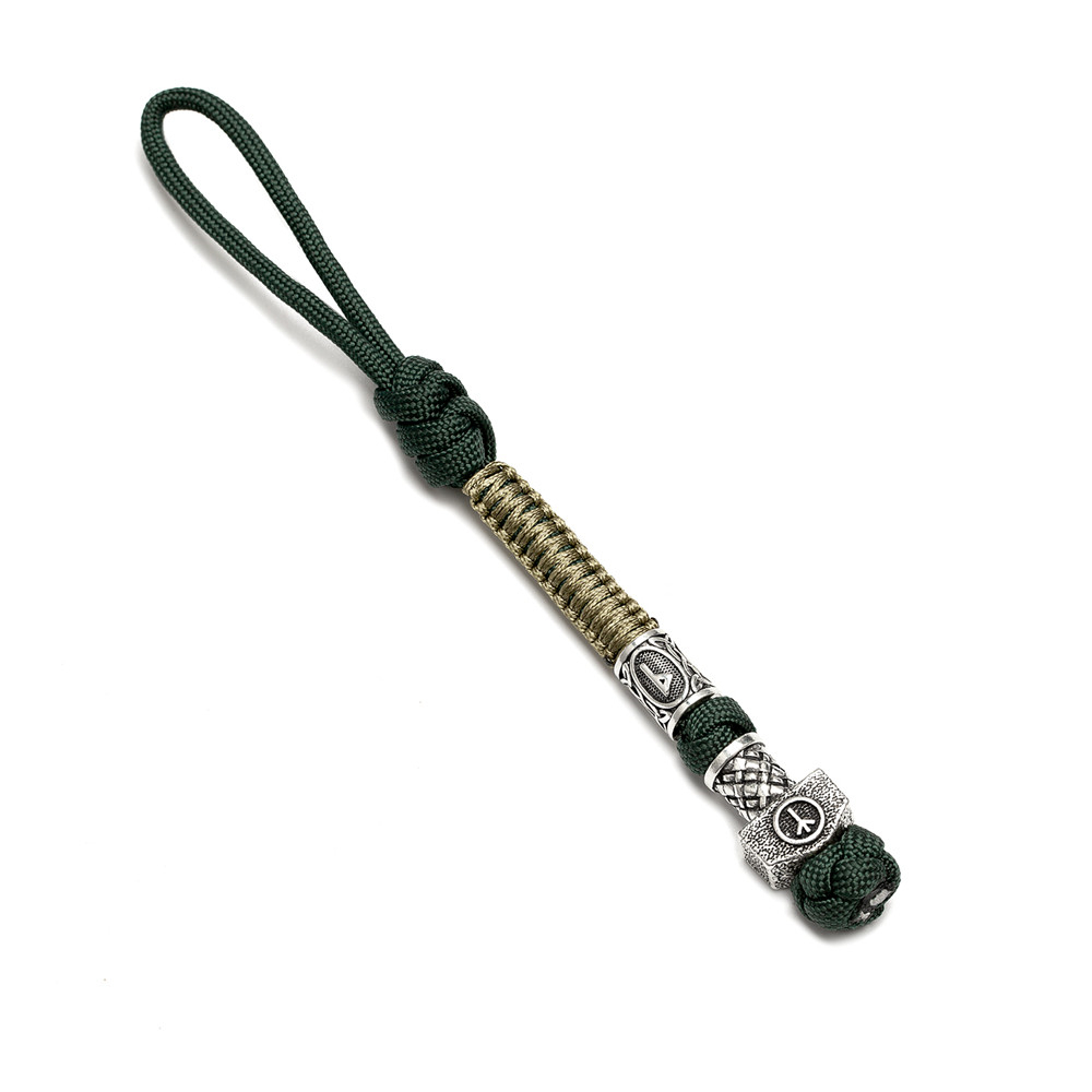 Vintage Viking Rune Keychain Antique Silver-plate Knife Pendant Women Keyring Paracord Rope Accessories Amulet Male Jewelry Gift