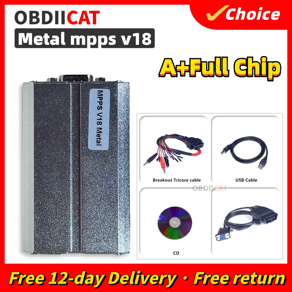 OBDIICAT OBD2 MPPS V18 Auto ECU new Chip Tuning Interface SMPS MPPS V18 EDC16 Metal Box Chip 2025 Tuning Remap Chiptuning CAN Flasher