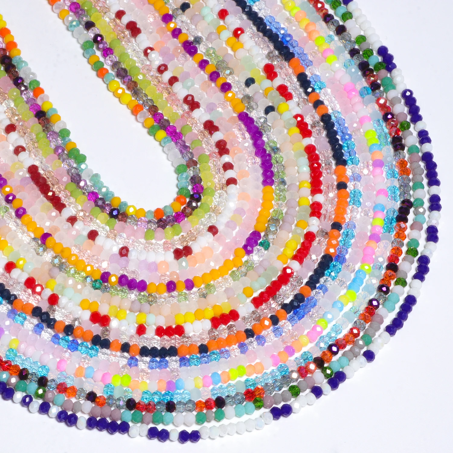 3mm Austria Faceted AB Colorful Mixed Crystal Bead Rondelle Tiny Waist Beads Charms Jewelry DIY Make Supply Accessory Wholesale