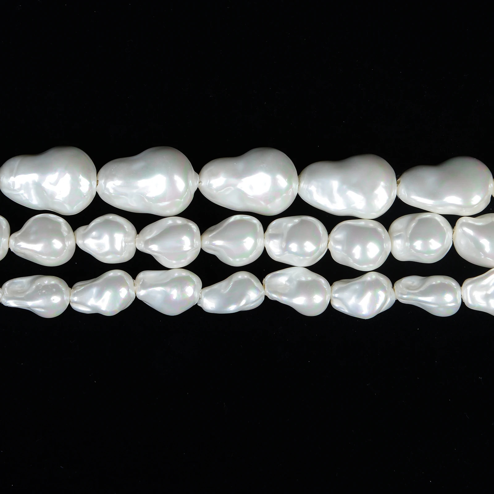 Natural Irregular White Baroque Shell Pearl Bead Round Loose Spaced Stone Bead Used for Jewelry Making DIY Necklace Bracelet 241108