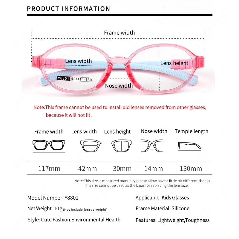 Cute Oval Optical Kids Glasses 2~5 Year-old Girl Myopia Eyewear Frame Soft Flexible Silicone Amblyopia Eyeglasses Spectacles