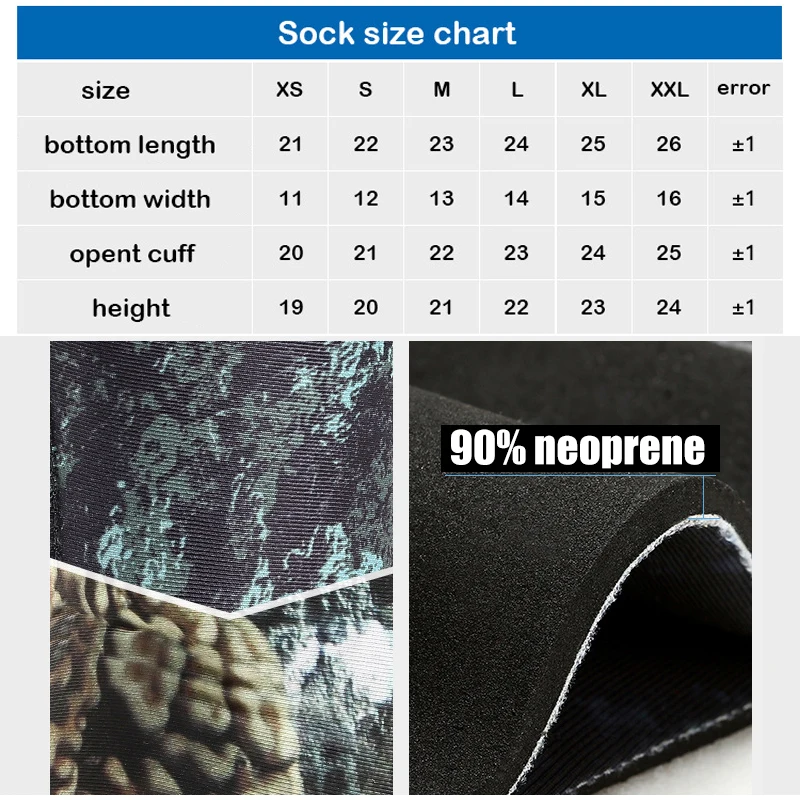 Neoprene Shoes 3mm Diving Camouflage Fishing Boots Keep Warm Underwater Hunting Spearfishing Swimming Socks Surfing Beach Shoes smile