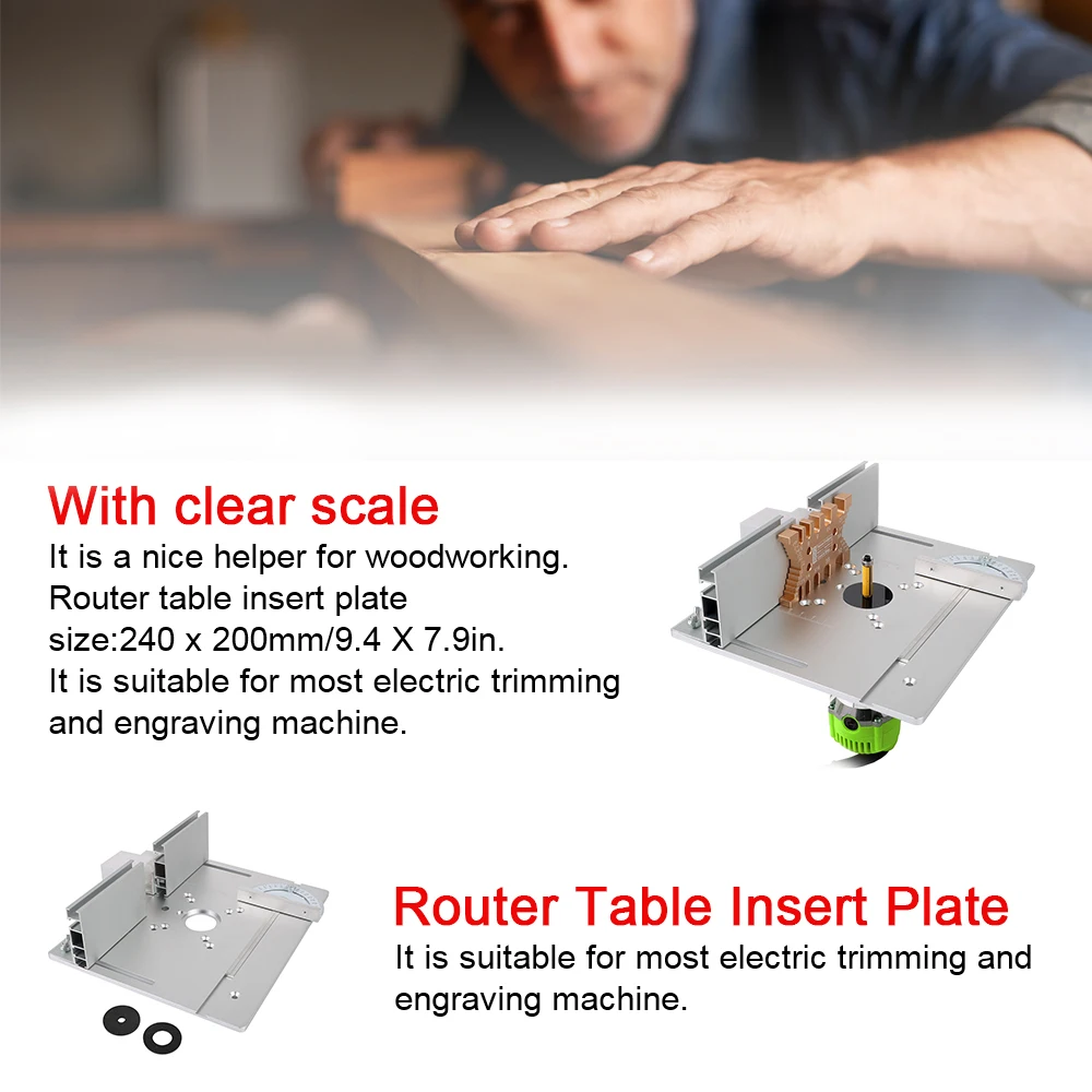 Multifunctional Miter Gauge Guide Aluminum Alloy Router ddmysmile Table Insert Plate For Woodworking Benches Engraving Hine Trimmer Smile
