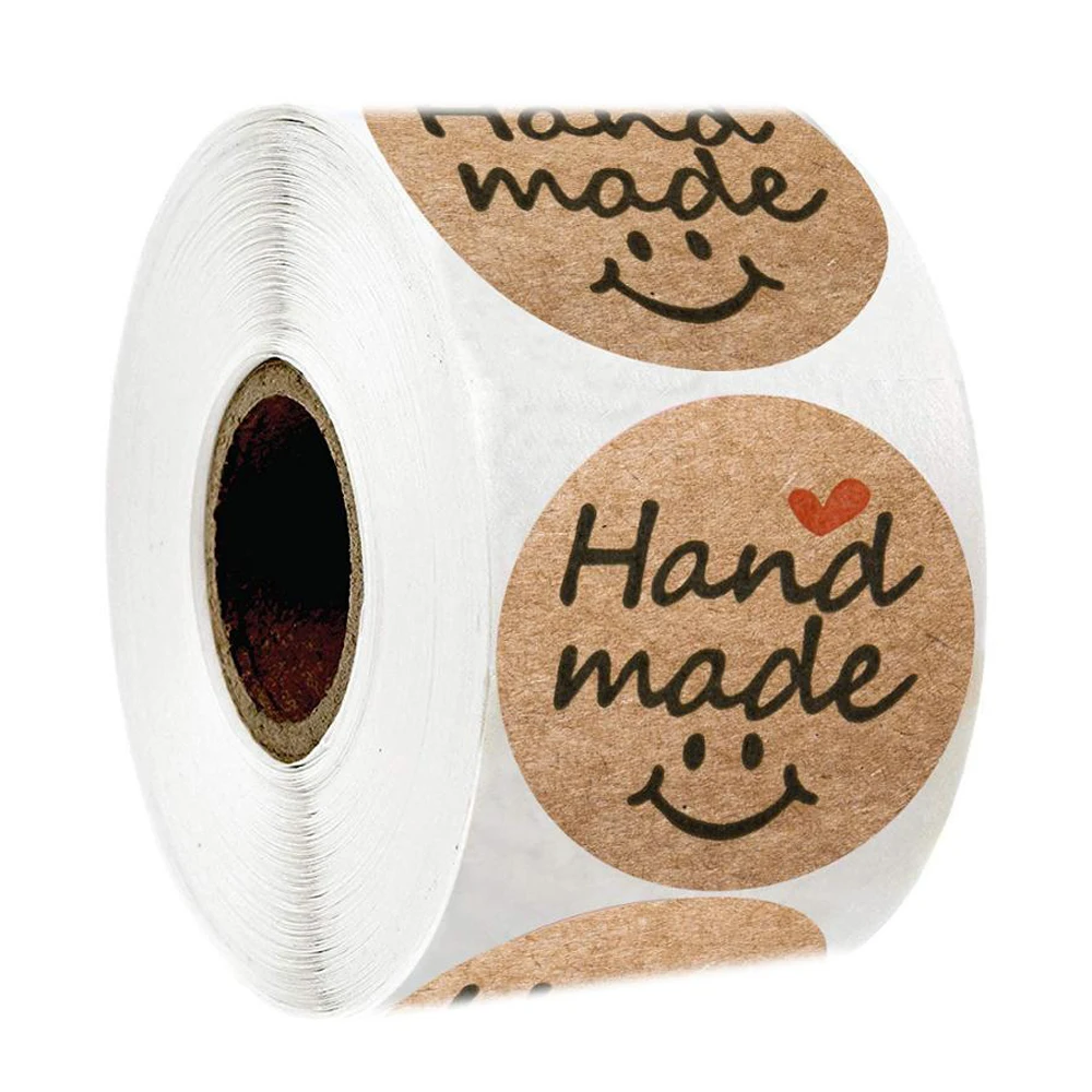 Paper Stickers Kraft 100-500Pcs Smiling Face Pattern ddmysmile Scrapbook Gift Stationery Label Sticker Handmade With Love For The Sticker Smile