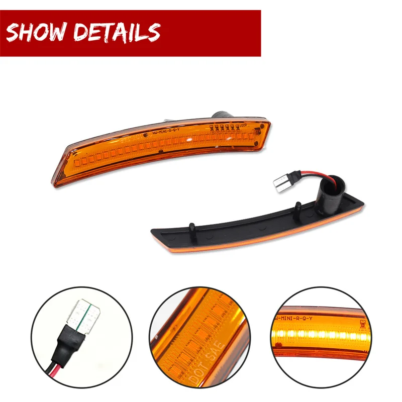 Front / Rear Amber Red LED Side Marker Lights Fender Flare Lamps For 2007-2016 Gen 2nd MINI Cooper R55 R56 R57 R58 R59 R60 R61 / smile / /