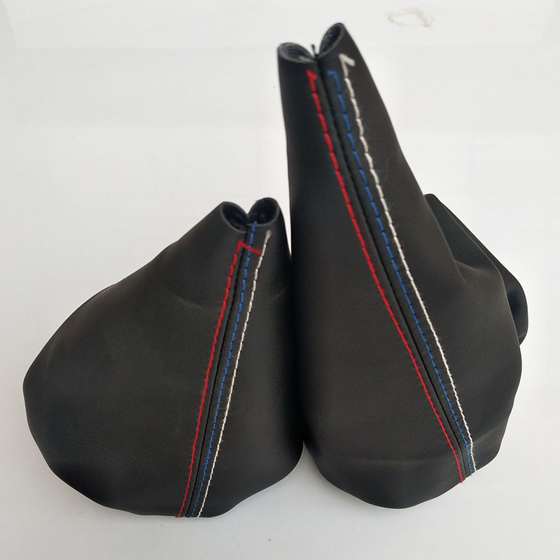 Car Shift Gear Stick Manual Handbrake Gaiter Shift Boot Black Leather Boot For 3 Series E36 E46 M3 Car Styling e073b 5 382d5