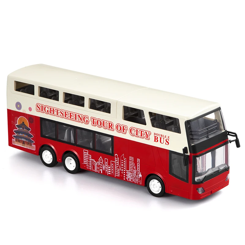 Double E RC Car Large Electric Sightseeing Bus 1/18 Remote Control Car Travel Bus Sound Light Toys for Boys Children Gift E640