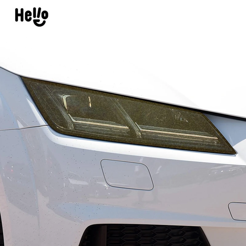 2 Pcs Car Headlight Protective Film TPU Sticker Headlamp Transparent Black For Audi TT TTS TTRS MK3 8S 2015-Present Accessories