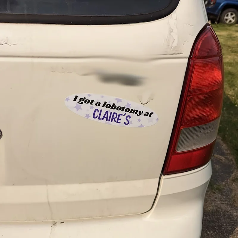 Lobotomy A I Got Funny Car Stickers For Decor Window Windshield Bumper Sticker Pack Exterior Accessories Waterproof Vinyl ddmysmile Decals Smile