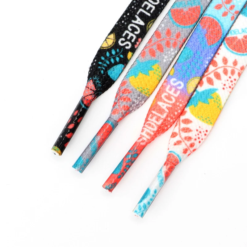 Canvas Casual Shoelaces Fruits Flat Shoe Laces for Sneakers Kids Women Man Shoelace Colorful Classic Shoe Lace Shoestrings 2pcs smile