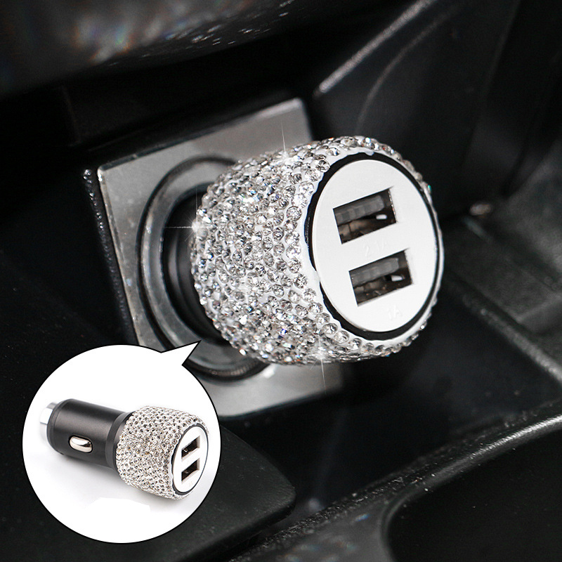 Charger Dia-mounted Car Car Phone Safety Hammer Charger Dual USB Fast-Charged Dia Car Phone Aluminum Alloy Charger smile