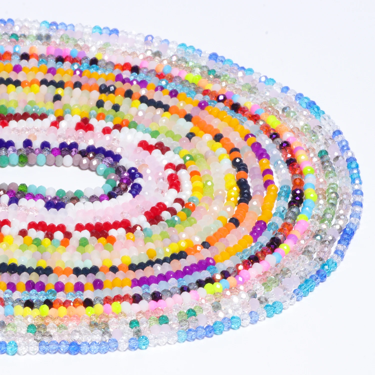 3mm Austria Faceted AB Colorful Mixed Crystal Bead Rondelle Tiny Waist Beads Charms Jewelry DIY Make Supply Accessory Wholesale