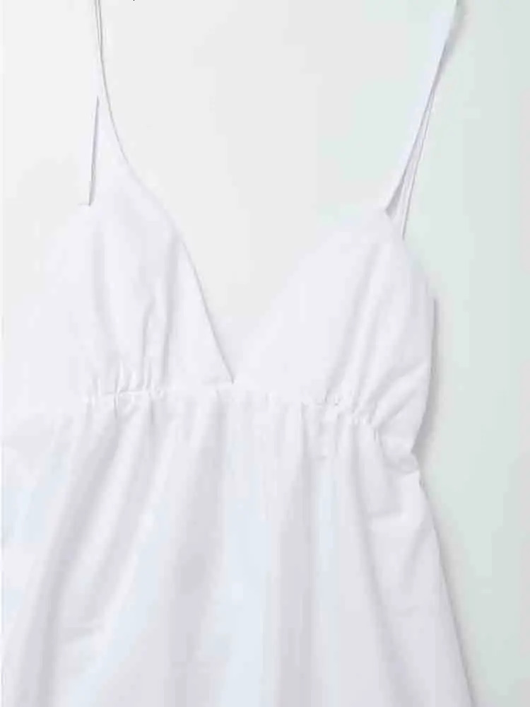Sexy Backless Midi Dress Sleeveless V Neck Dress Fashion Summer Woman Causal Loose Beach Dress Holiday White Long Dress 240408