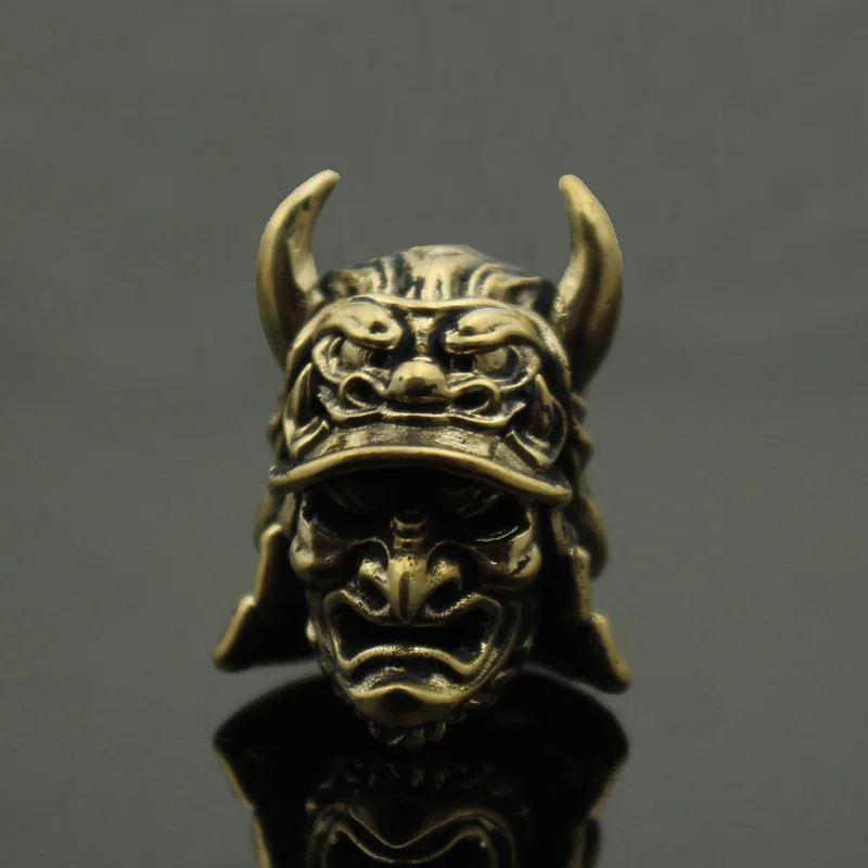 Helmet Eagle Nose Samurai Knife Beads Woven Paracord Lanyard Pendants Outdoor EDC Umbrella Rope Brass DIY Accessories smile