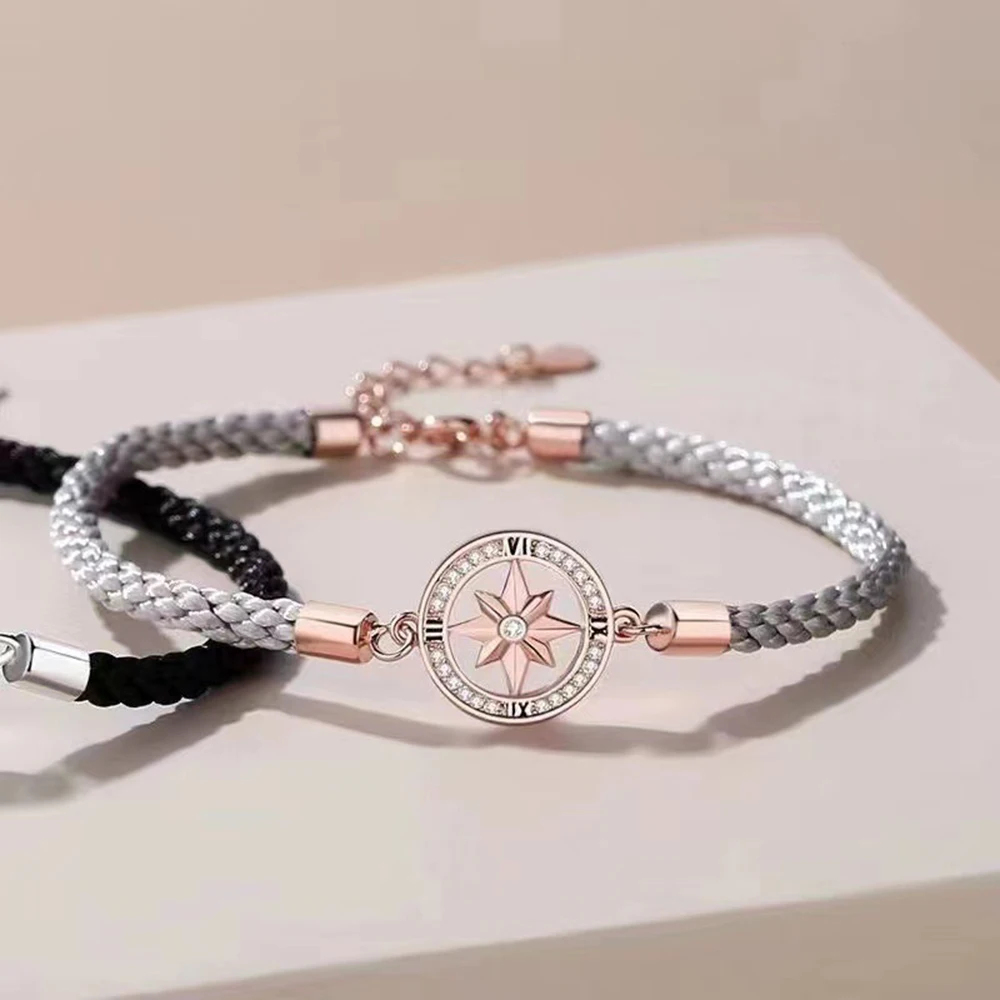 Pair Awn A Eight Star Couple Bracelets for Lovers Handmade Woven Charm Bracelet Matching Couple Stuff Boyfriend Gift smile