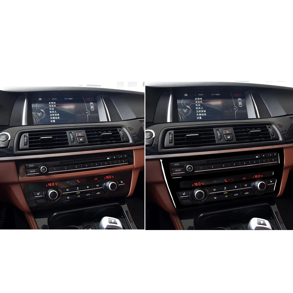 For BMW 5 Series F07 5GT 535i 2010-2016 Piano Black CD Panel Center Console Air Conditioning Cover Car Trim Accessories Sticker