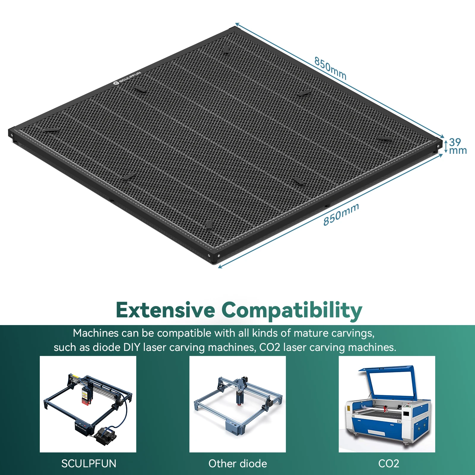SCULPFUN H3 800x800mm/600x600mm/400x800mm/400x400mm Laser Cutting Honeycomb Panel Workbench Suitable for Laser Engraving Machine