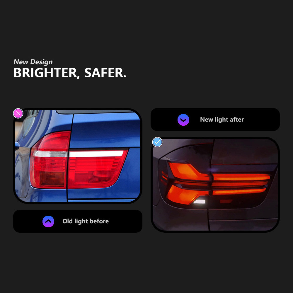 LED Taillight for BMW X5 LED Tail Light 2007-2013 E70 Rear Lamp Dynamic Turn Signal Highlight Reversing Brake