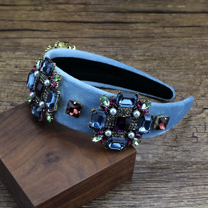 Jewelry Vintage Bridal Hair Pageant Baroque Hairbands Brown Crystal Diamante Headbands For Women Wedding smile