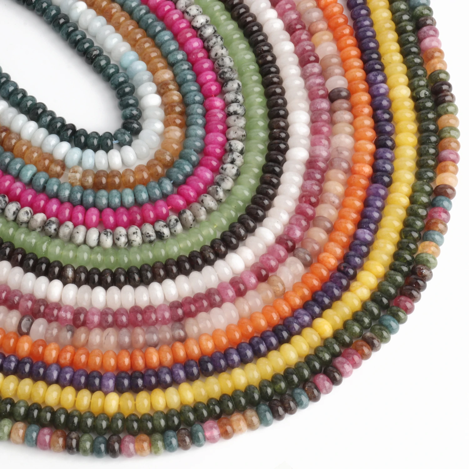 8x5mm Natural Stone Smooth Aventurine Tourmaline Jades Abacus Beads Loose Spacer Beads For Jewelry Making DIY Necklace Earring