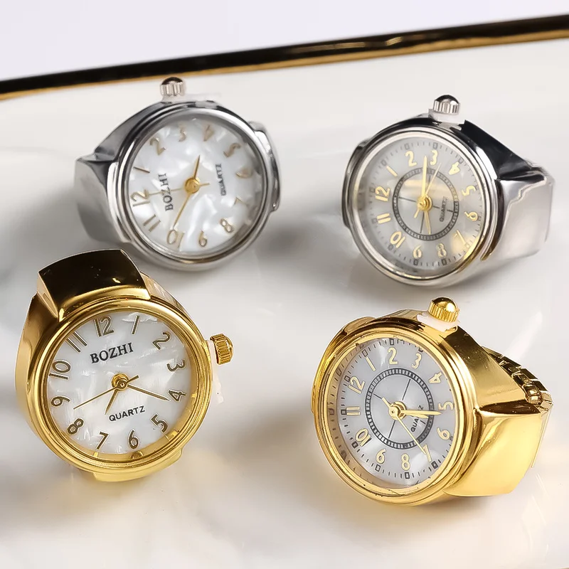 Couple for 2022 Watches Women Men Ring Watch Round Dial Arabic Numerals Analog Quartz Ring Watches Ladies Finger Ring Watch Gift smile