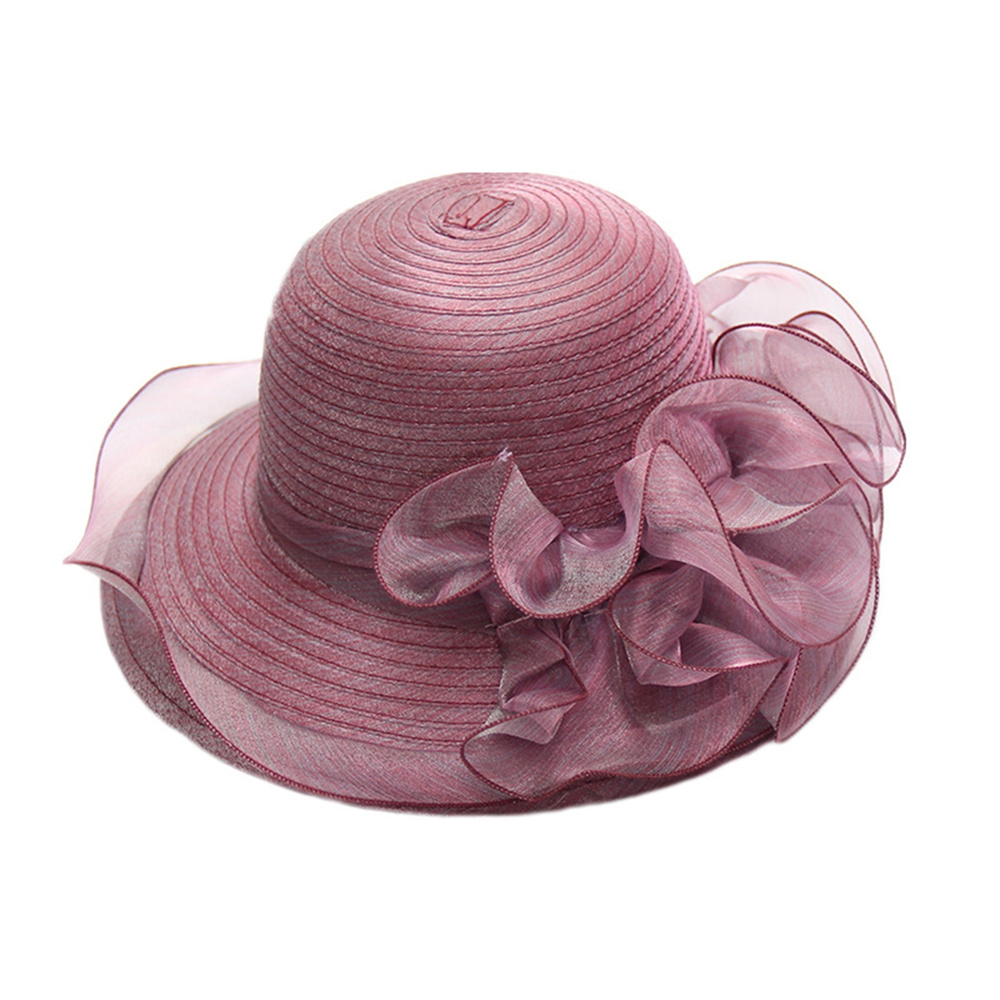 Wedding Women Sun Flower Hats Lady Wide Brim Summer Hat forParty Evening Church Holidays Accessories smile