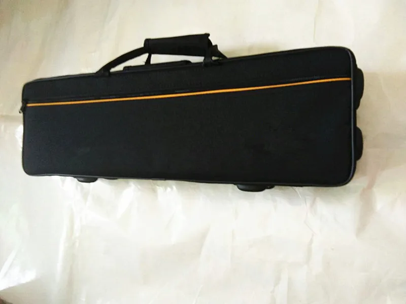 Brand New High quality Saxophone soprano BB straight flat wooden wind instrument key shell engraved pattern transport box