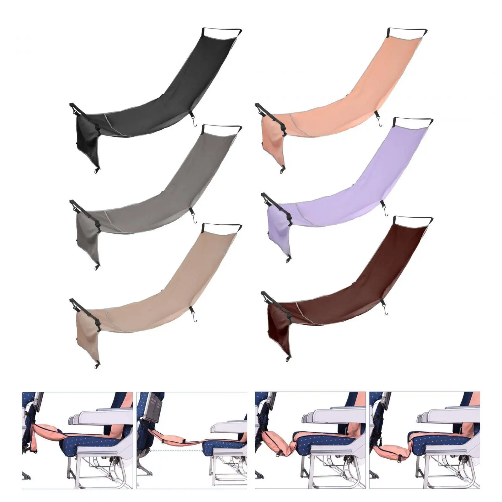 Plane Footrest Hammock Seat Cover Toddler Travel Bed Heavy Duty Wear Resistance Foot Rest for Flying Travel Trains Bus Flights