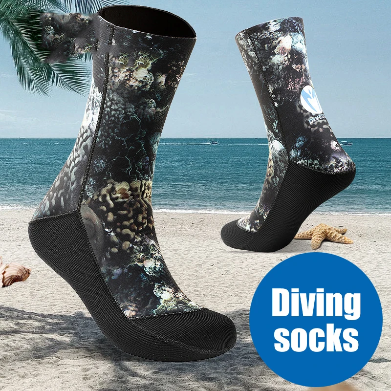 Neoprene Shoes 3mm Diving Camouflage Fishing Boots Keep Warm Underwater Hunting Spearfishing Swimming Socks Surfing Beach Shoes smile