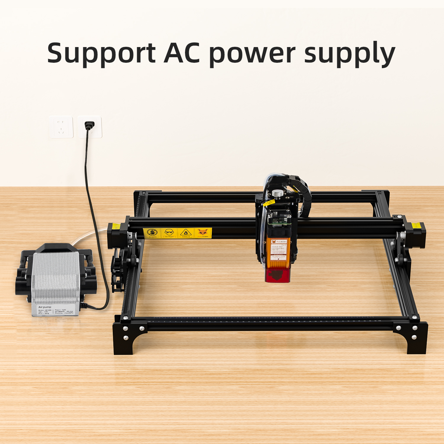 FoxAlien 30L/Min Air Assist Pump for Laser Cutter, Portable CNC Machine Kit for All laser Engraving Adjustable Speed Low Noise