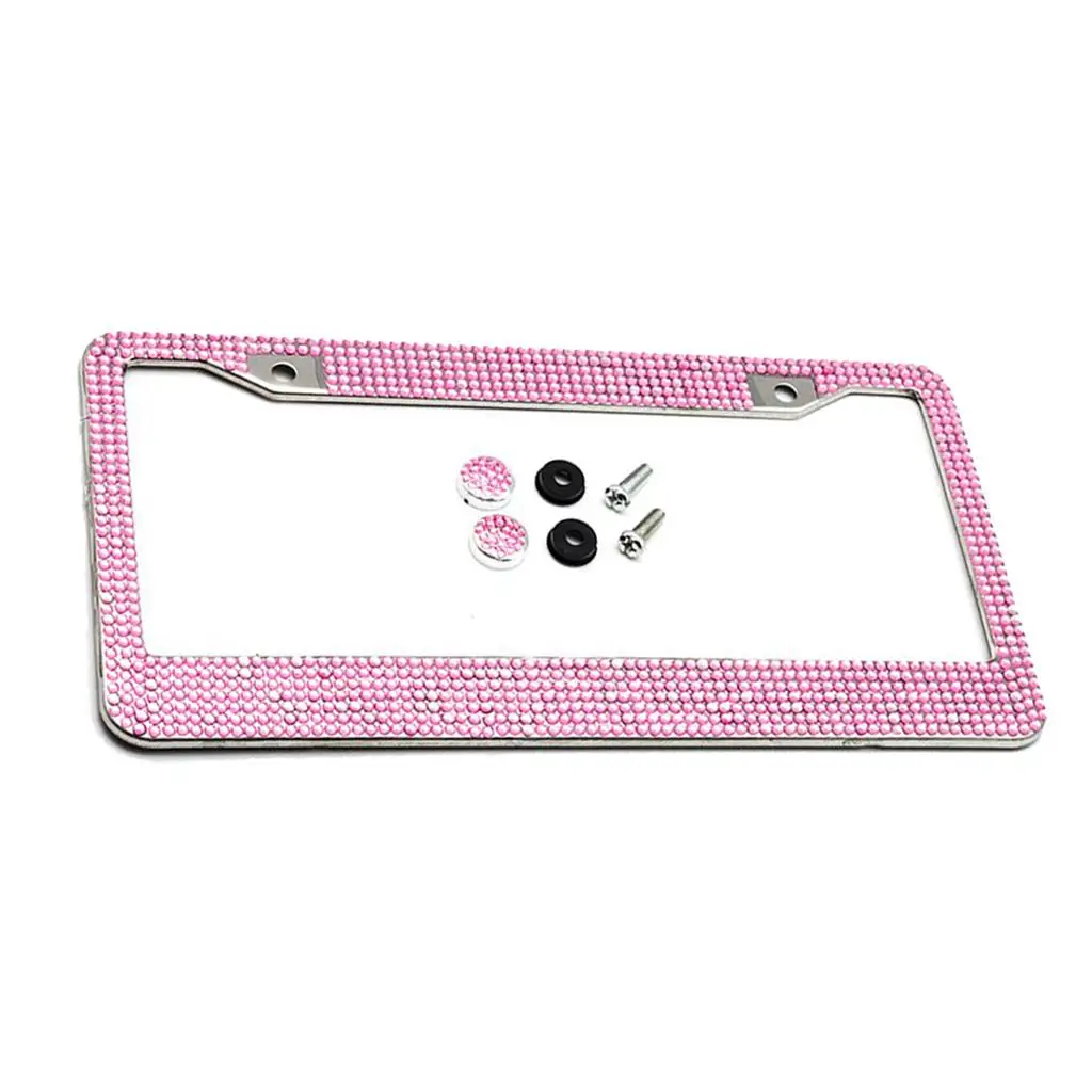 Dia 2025 License Plate new Frame for US Car Bling Glitter Rhinestone Holder
