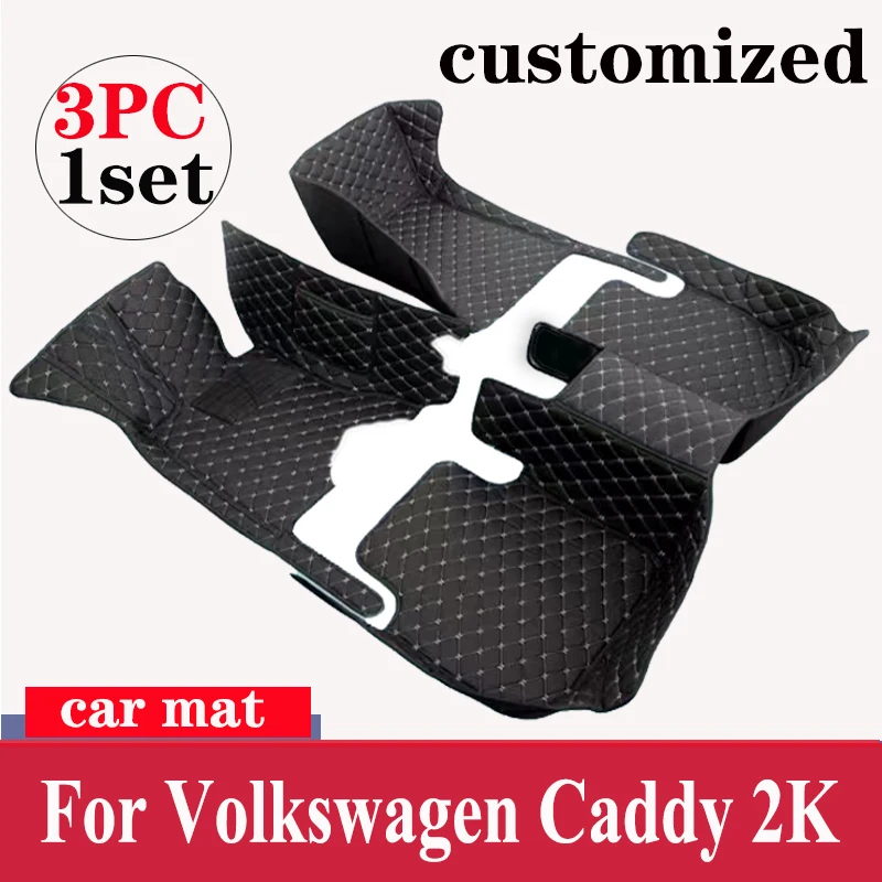 Mats VW Car For Caddy 2K 2015~2019 Waterproof Accesorios Para Auto Car Floor Mats Tapetes Para Carro Car Accessories smile