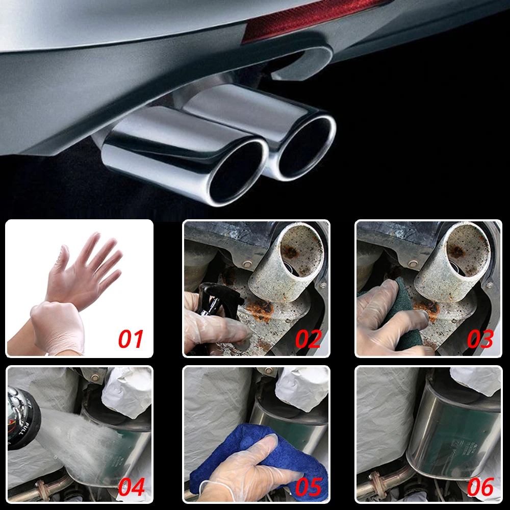 30ml 120ml Remover rust Car Exhaust Pipe Anti-Rust Spray Metal Surface Cleaner Multi-Purpose Maintenance with Sponge Brush clean