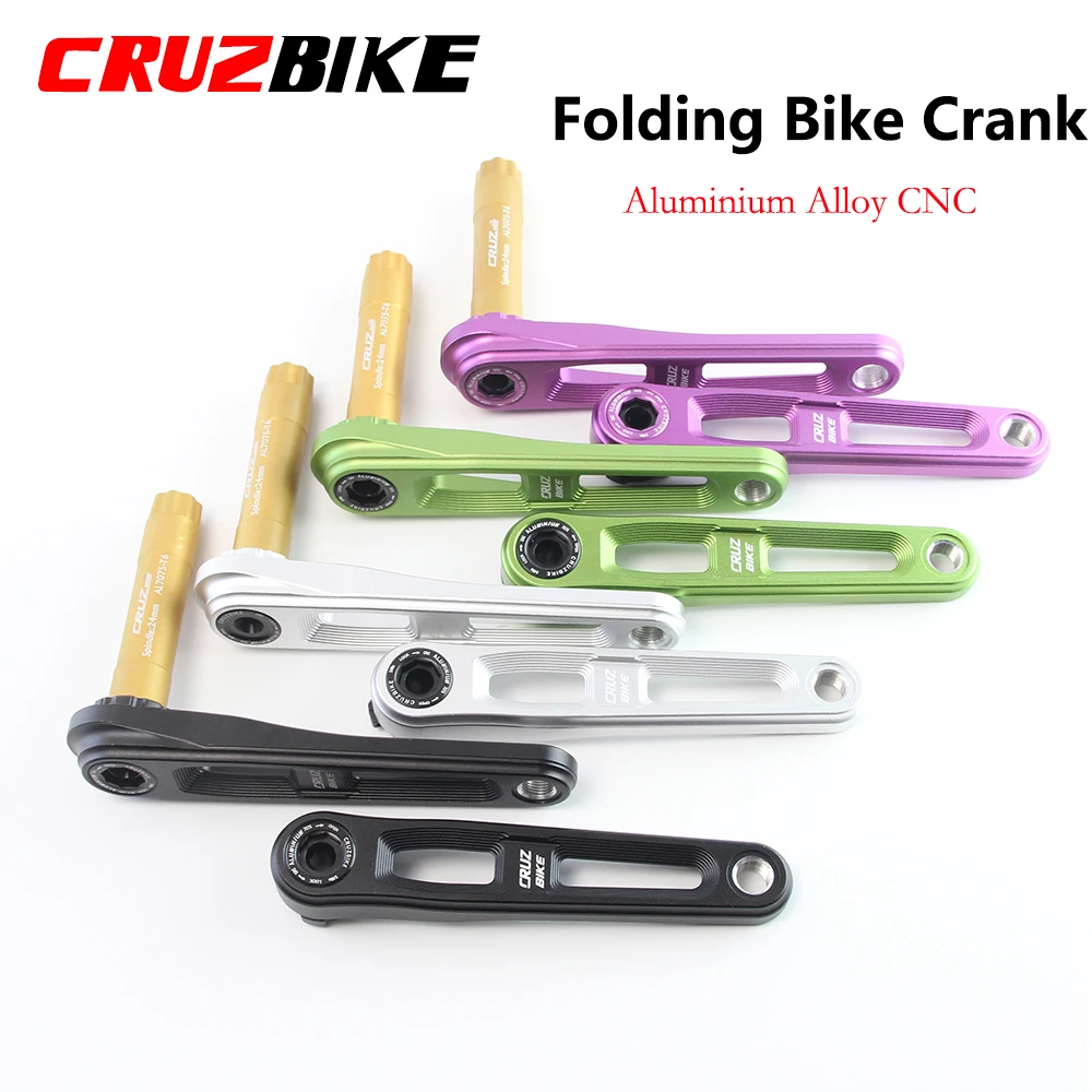 CRUZbike Folding Bike Crankset Ultralight 155/160/165/170mm Hollow Tech Crank Aluminum Alloy Bicycle Parts Accessories