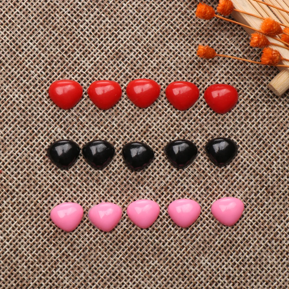 Doll ddmysmile Triangle 100Pcs Plastic Nose Bear Buttons Safety Parts DIY Tool Doll Noses Craft Dolls Accessories Toys Black Red Pink Smile
