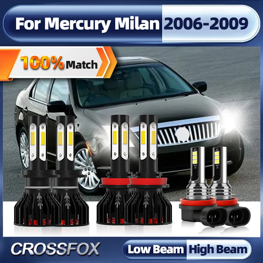 H7 H11 LED 60000LM Car Headlight Bulb 360W Canbus Car Light 12V 6000K White Turbo Lamp For Mercury 2006 2007 2008 2009 smile