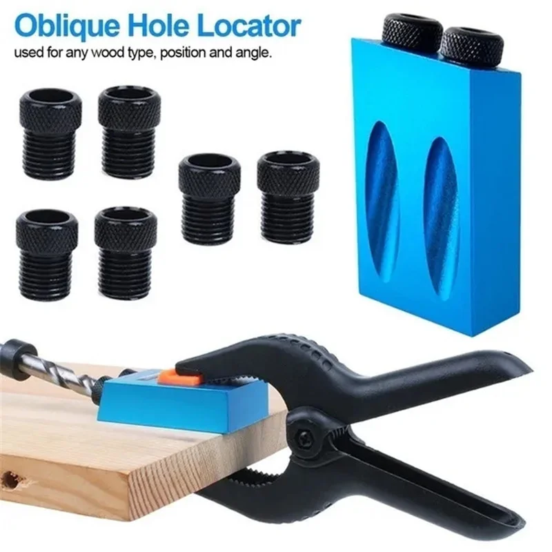 Pocket New Hole 7/14/15Pcs Screw Jig 15 Degrees Dowel Drill Joinery Kit ddmysmile Carpenters Wood Woodwork Guides Joint Angle Locator Tool Smile