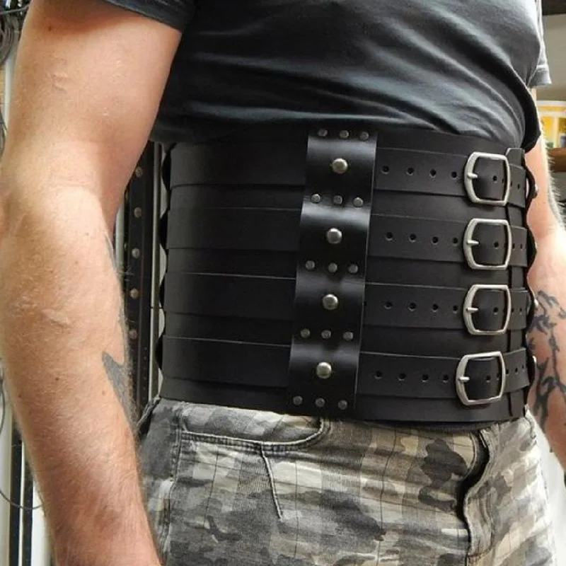 Ages Wide Middle Vintage LARP Belt Men Knight Armor Medieval Viking Pirate Costume For Adult Cosplay Fancy Prop Accessory Armour smile