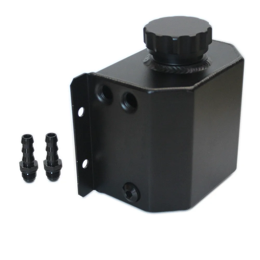 SPSLD Universal Oil Catch Tank Radiator Overflow Coolant Recovery Water Bottle Can Polished Reservoir Aluminum 1000ml