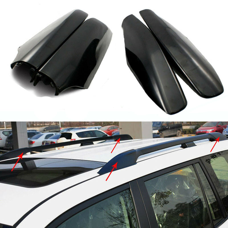 4 PCS ABS Roof Rack Cover For Toyota Land Cruiser Prado 120 FJ120 2003-2009 LC120 luggage Racks Rail End Shell Replacement Parts