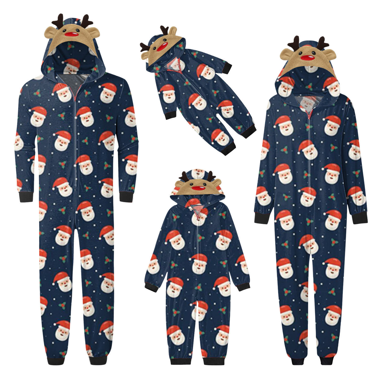 18 color hooded zipper rabbit ear parent-child outfit jumpsuit family outfit home outfit 241017